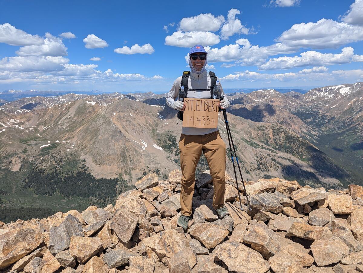 Yours truly at the summit of Mt. Elbert